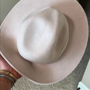 Madewell Cream Wool Felt Fedora Hat